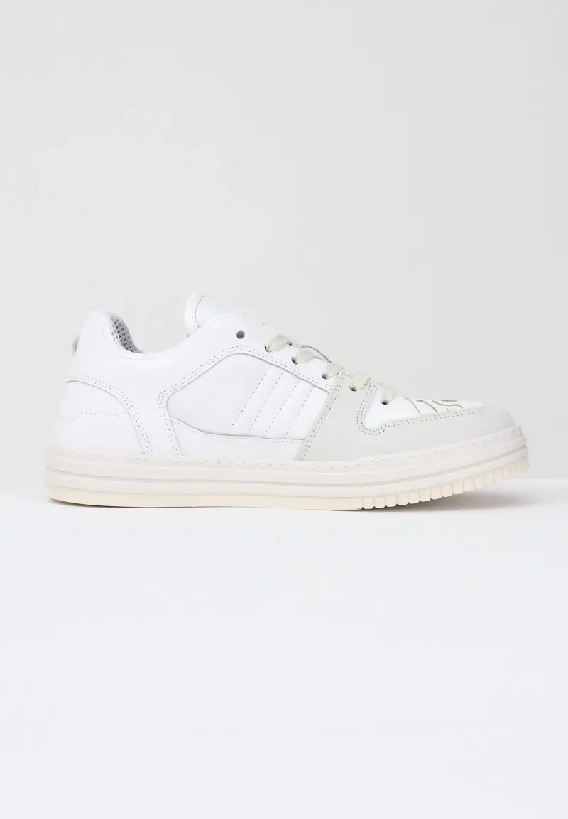 Sneakers bianche da uomo con logo miniatura 3