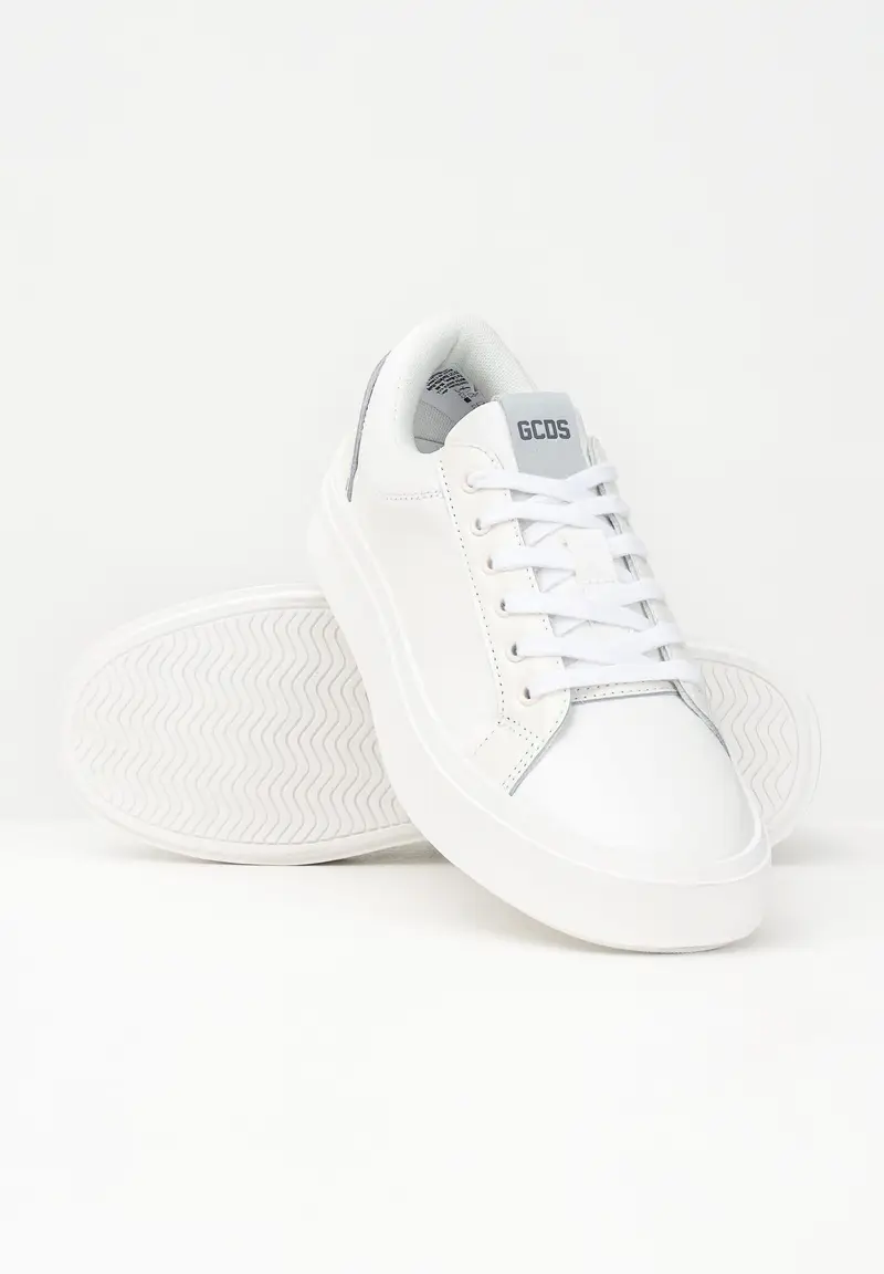 GCDS Sneakers bianche da uomo con stampa logo miniatura 3
