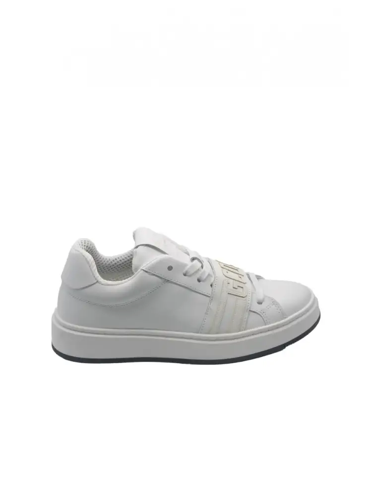 sneakers in pelle bianca con logo