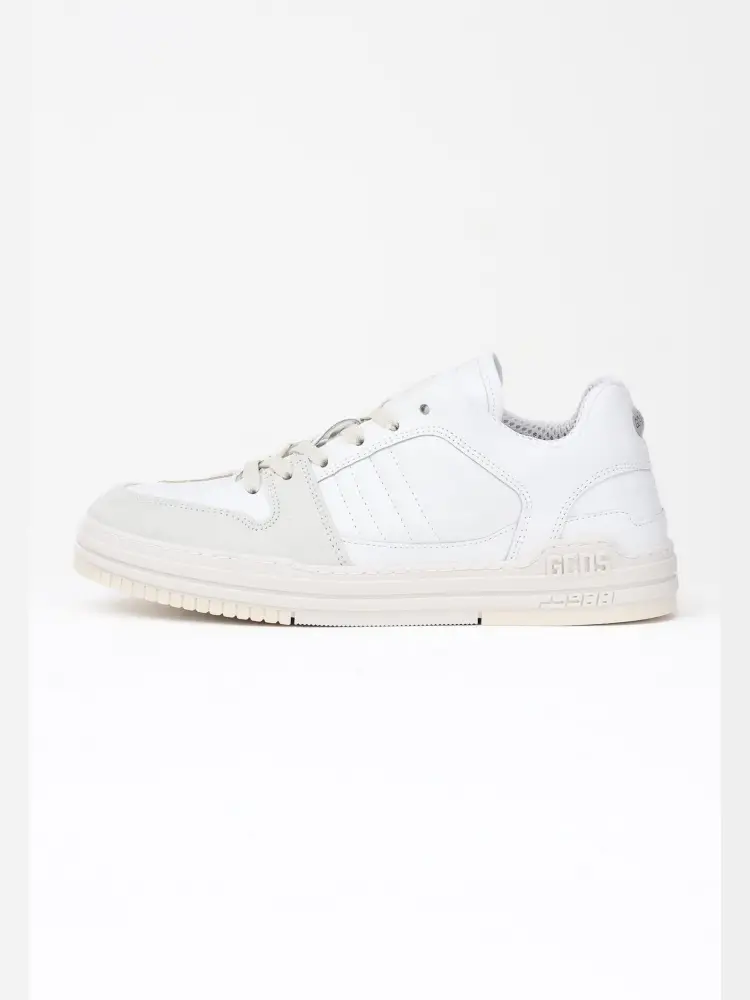 sneakers in pelle bianca con logo