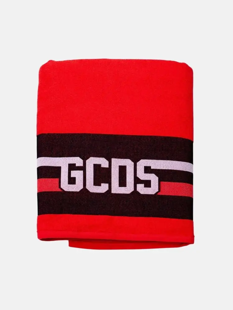 telo mare rosso con logo lettering