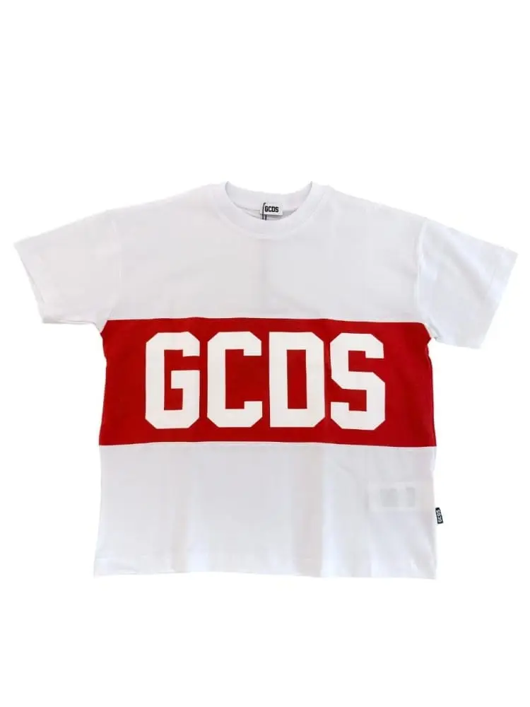 tshirt bianca bambino maxi logo