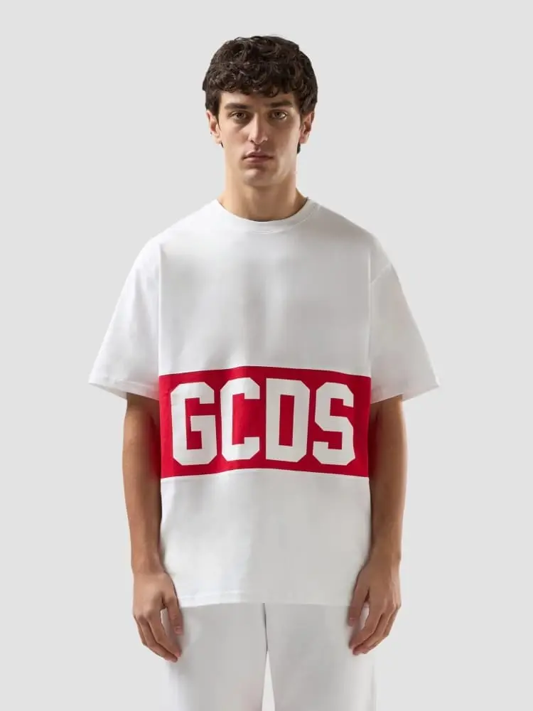 tshirt bianca uomo maxi logo