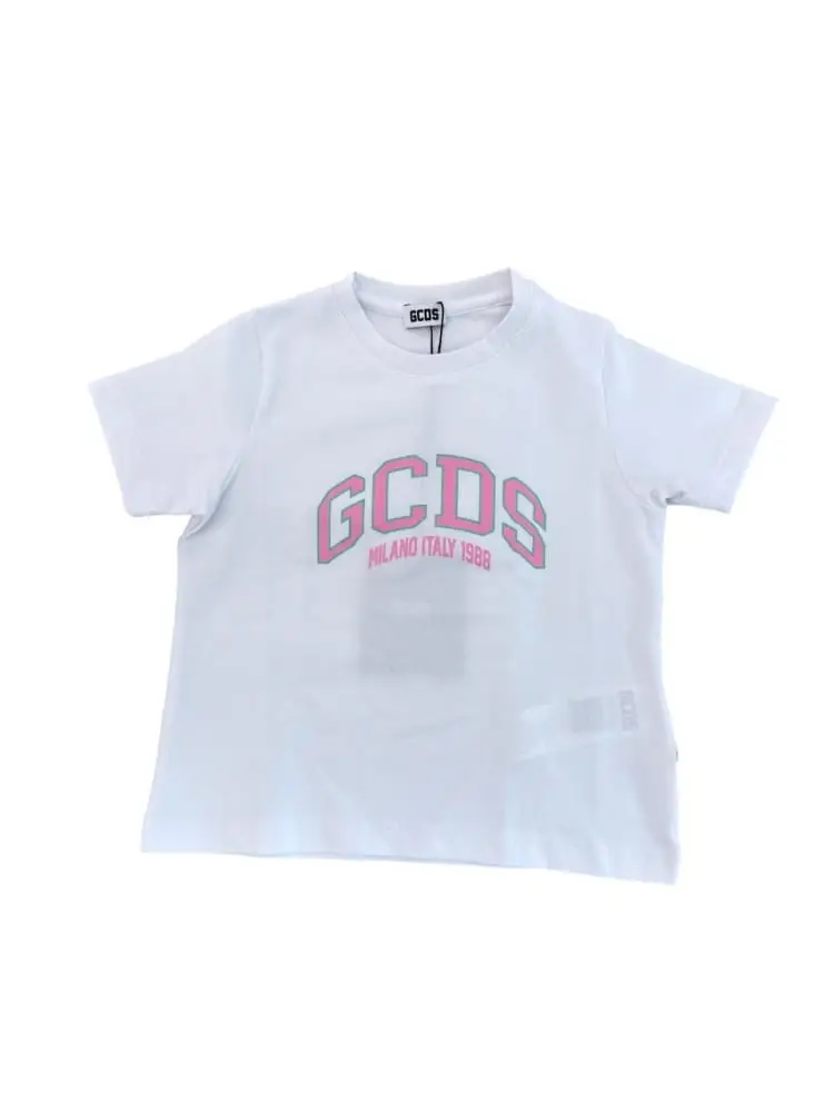 tshirt bianco bambina maxi logo