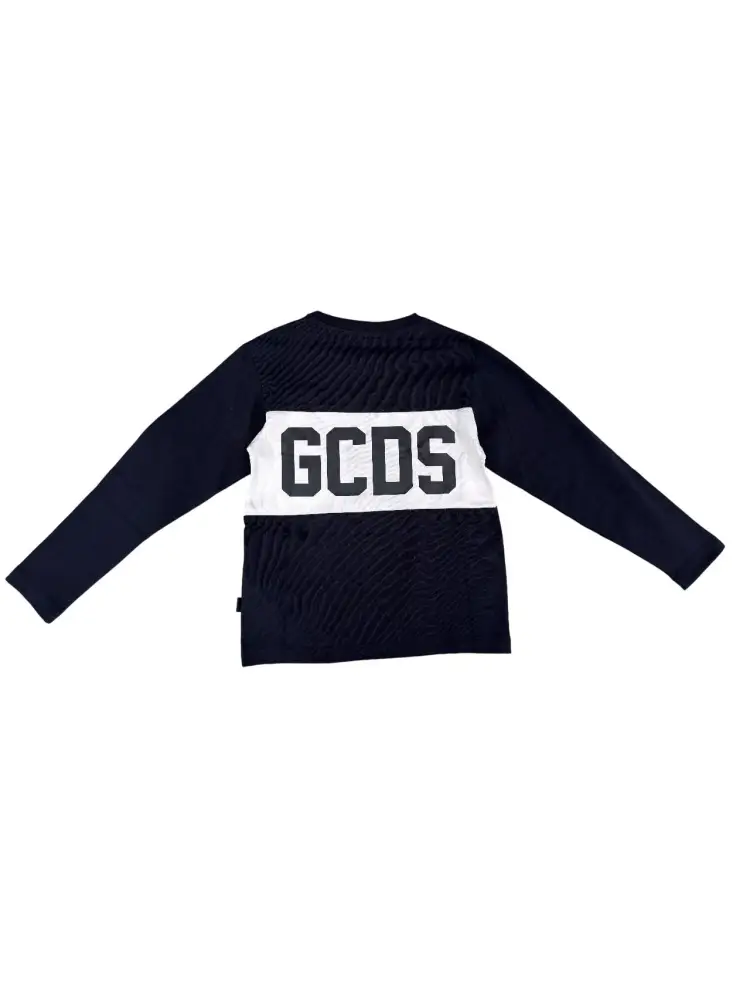 tshirt blu navy bambino logo a contrasto miniatura 2