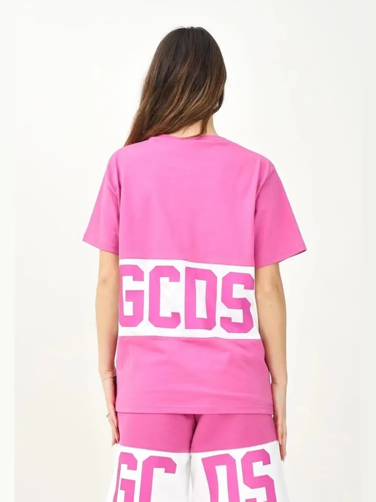 tshirt fucsia donna unisex maxi logo miniatura 2