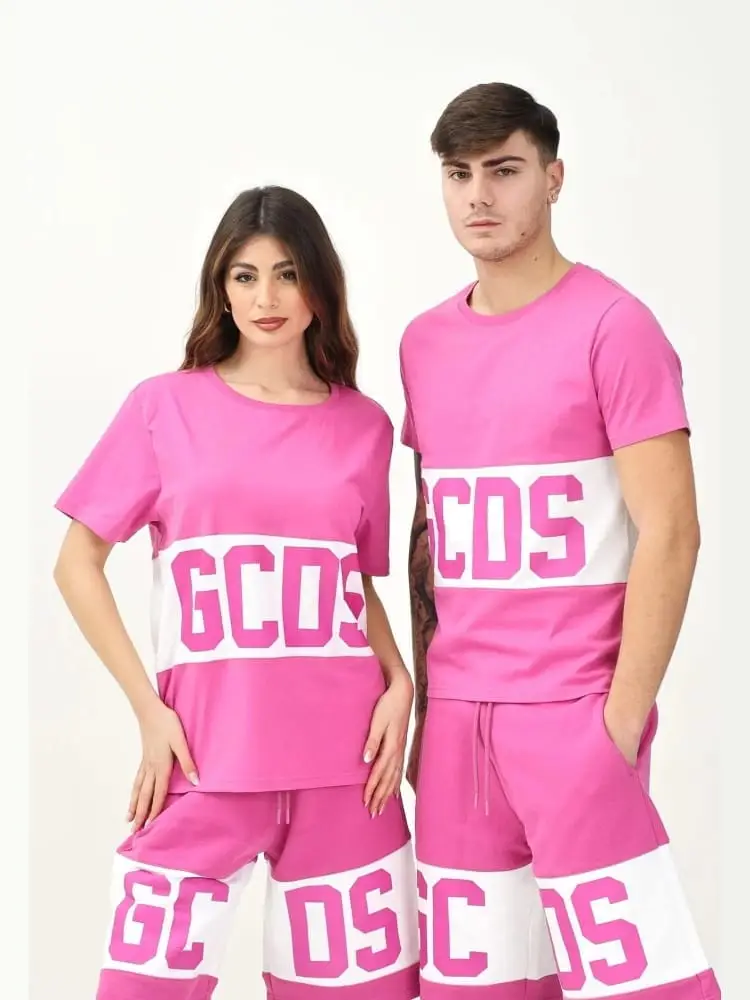 tshirt fucsia donna unisex maxi logo