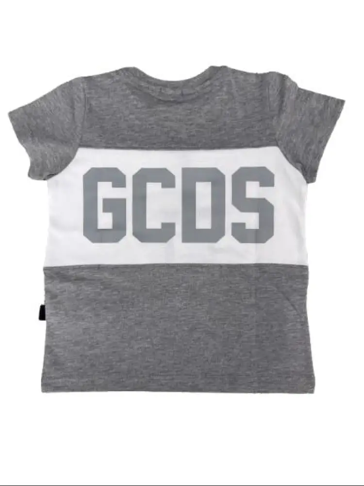 tshirt grigia bambino logo a contrasto miniatura 2