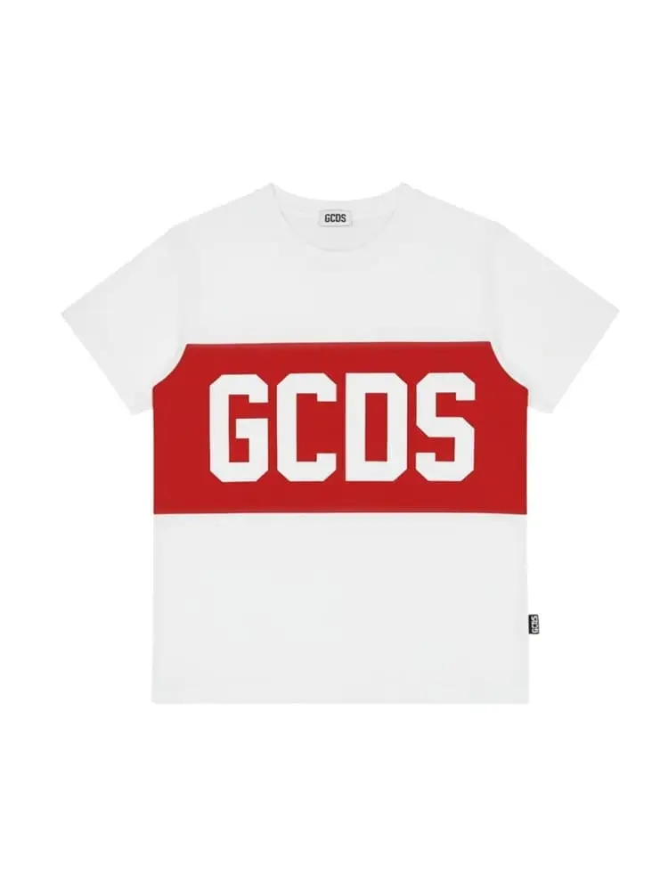 tshirt infant/kids bianca/rosso con big logo iconico