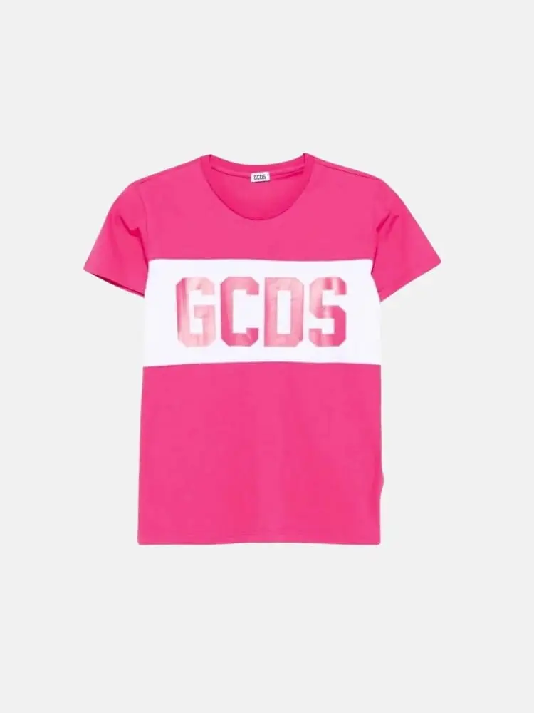 tshirt infant/kids fuxia /bianco con big logo iconico