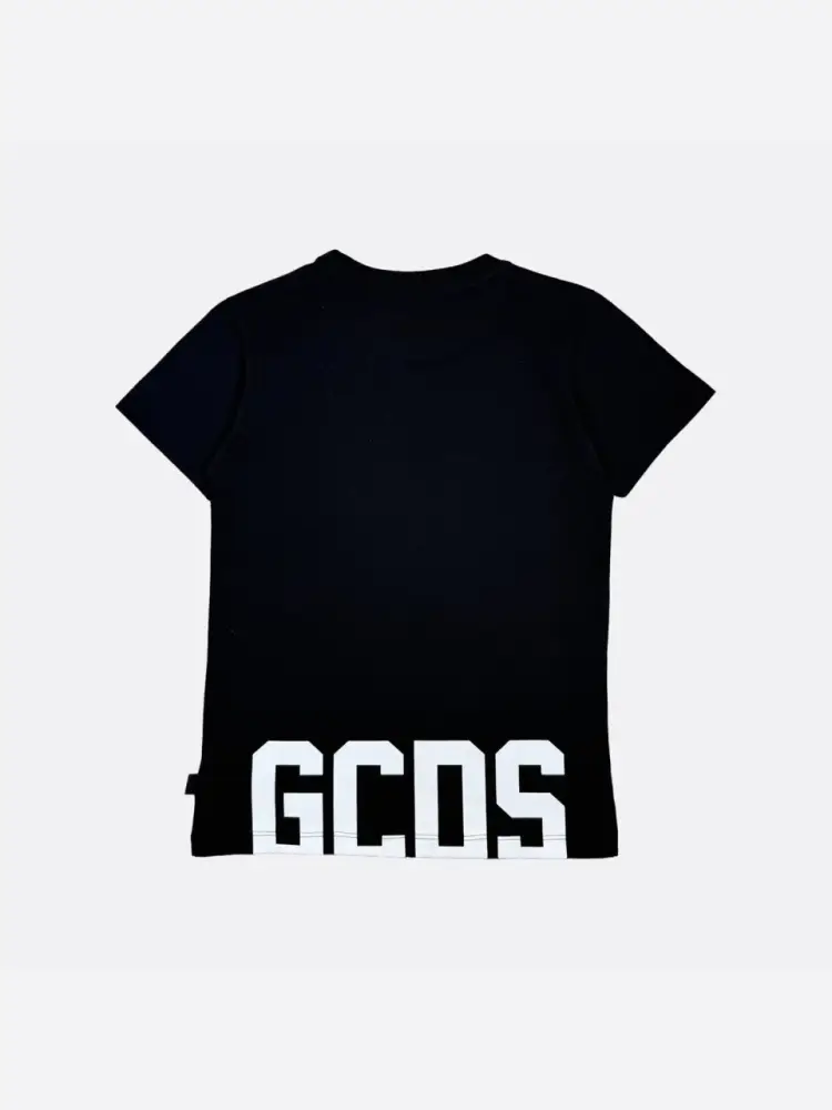 tshirt nera bambino logo sul retro miniatura 2