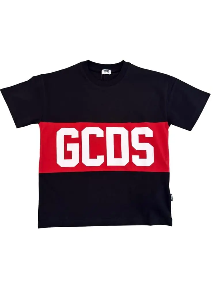 tshirt nera bambino maxi logo