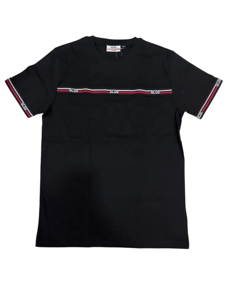 tshirt nera uomo logo lettering