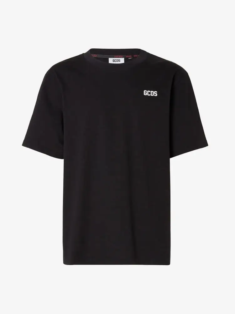 tshirt nera uomo maxi logo sul retro