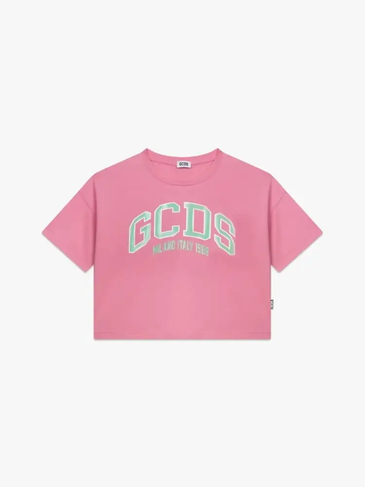 tshirt rosa bambina maxi logo