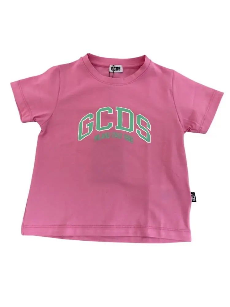 tshirt rosa bambina maxi logo