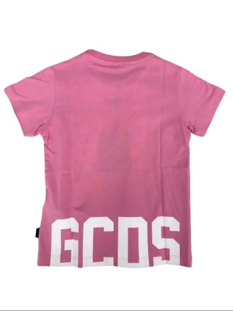 tshirt rosa bambina maxi logo sul retro miniatura 2