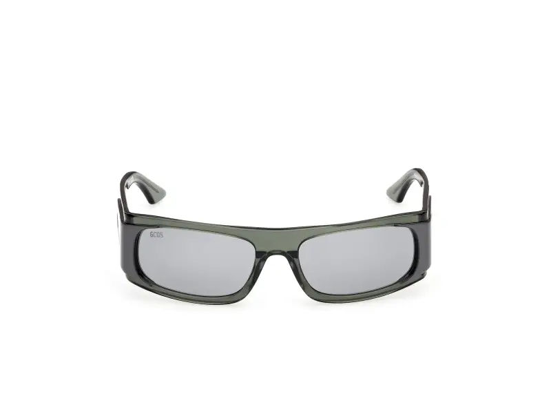 Unisex GCDS GD0073 98C Occhiali da sole Acetato Verde Fumo Squadrata Normale miniatura 2