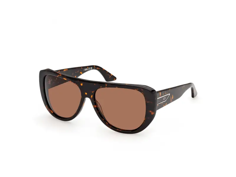 Unisex GCDS GD0074 52E Occhiali da sole Acetato Havana Marrone Maschera Normale