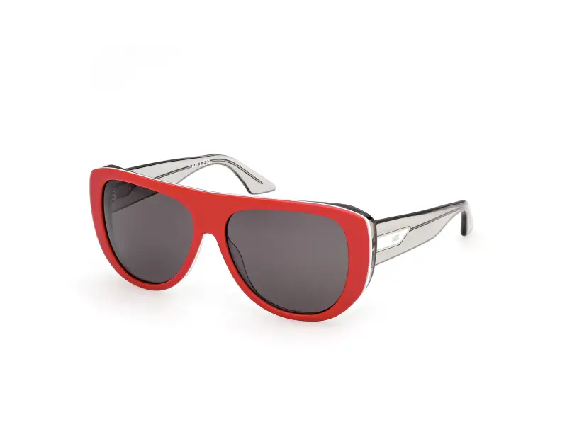 Unisex GCDS GD0074 68A Occhiali da sole Acetato Rosso Fumo Maschera Normale
