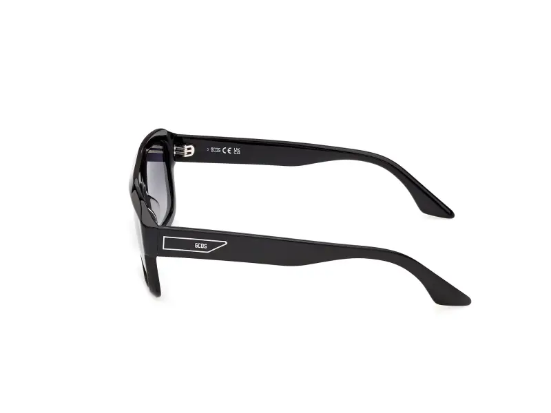 Unisex GCDS GD0075 01B Occhiali da sole Acetato Nero Fumo Squadrata Normale miniatura 3
