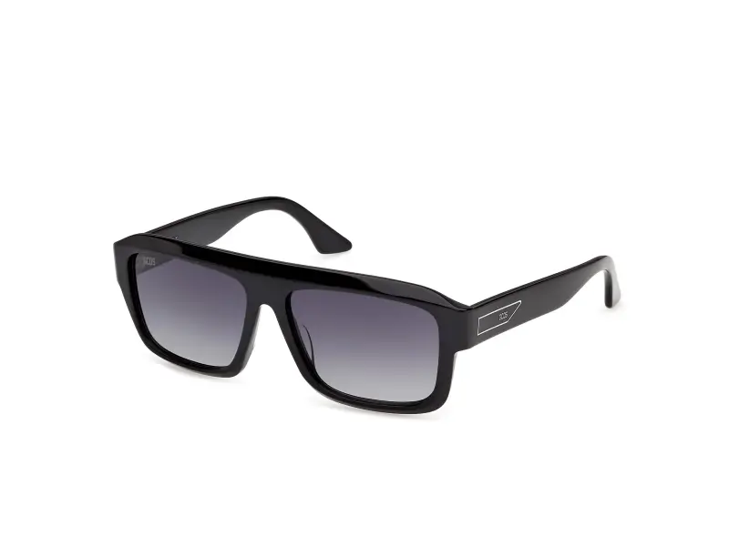 Unisex GCDS GD0075 01B Occhiali da sole Acetato Nero Fumo Squadrata Normale