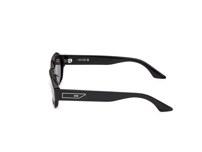 Unisex GCDS GD0076 01A Occhiali da sole Acetato Nero Fumo Geometrica Normale miniatura 3