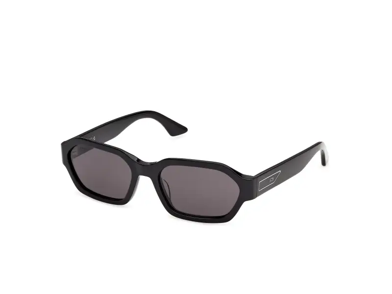 Unisex GCDS GD0076 01A Occhiali da sole Acetato Nero Fumo Geometrica Normale
