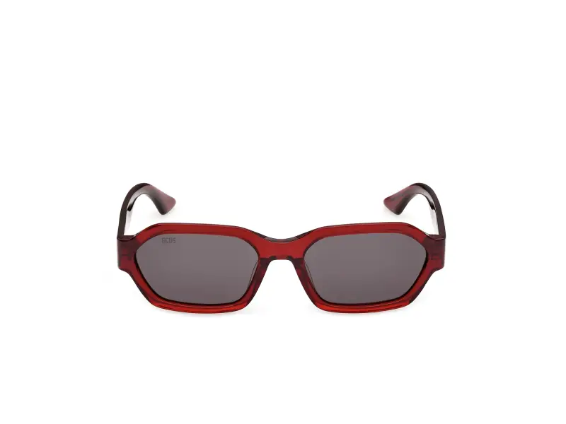 Unisex GCDS GD0076 69A Occhiali da sole Acetato Bordeaux Fumo Geometrica Normale miniatura 2