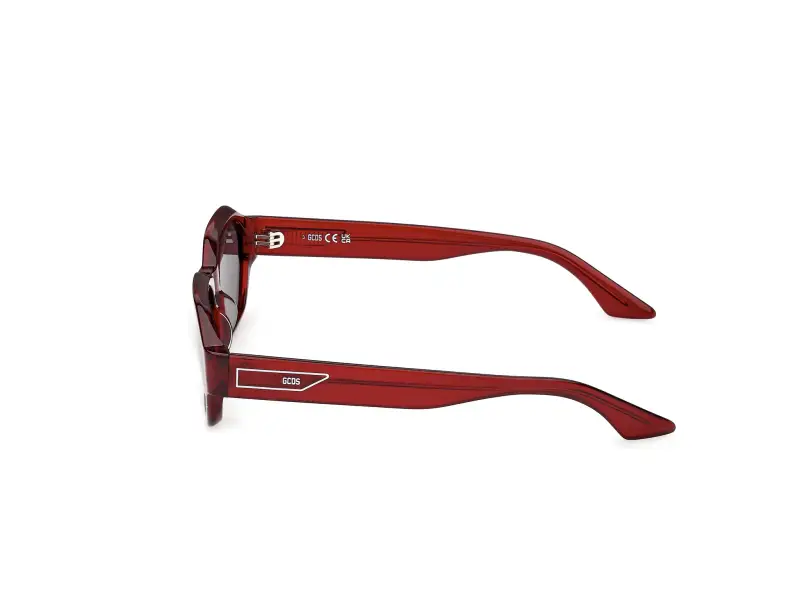 Unisex GCDS GD0076 69A Occhiali da sole Acetato Bordeaux Fumo Geometrica Normale miniatura 3