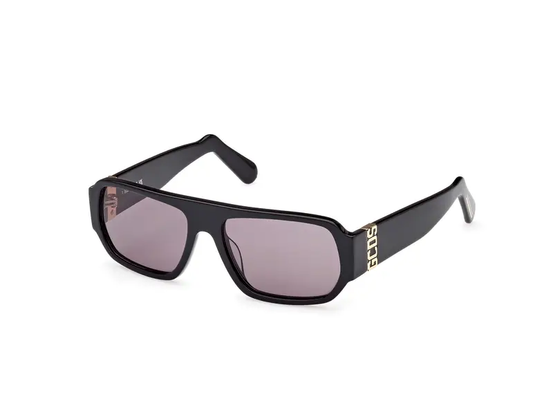GCDS Unisex GD0034 01A Occhiali da sole Acetato Nero Grigio Geometrica Normale