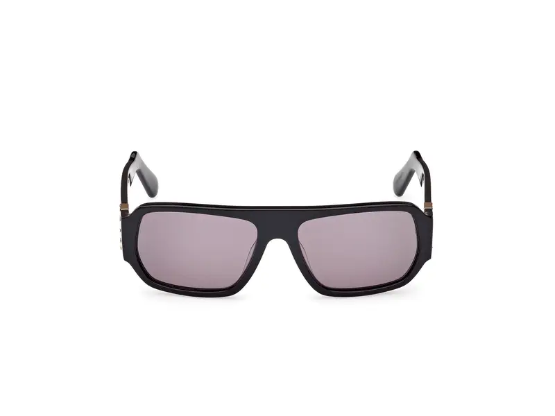 GCDS Unisex GD0034 01A Occhiali da sole Acetato Nero Grigio Geometrica Normale miniatura 2
