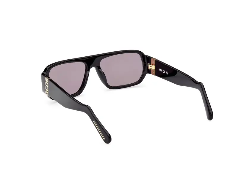 GCDS Unisex GD0034 01A Occhiali da sole Acetato Nero Grigio Geometrica Normale miniatura 3