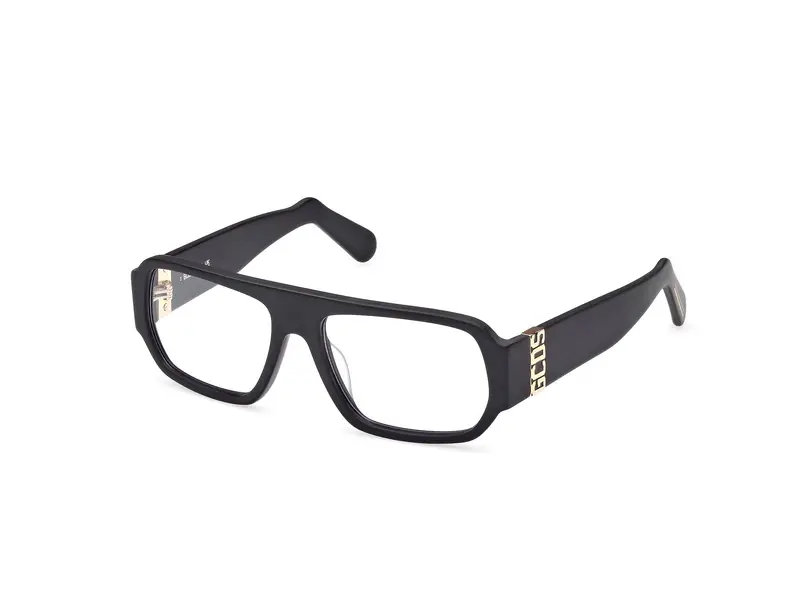 GCDS Unisex GD0034 02X Occhiali da sole Acetato Nero Blu Geometrica Normale