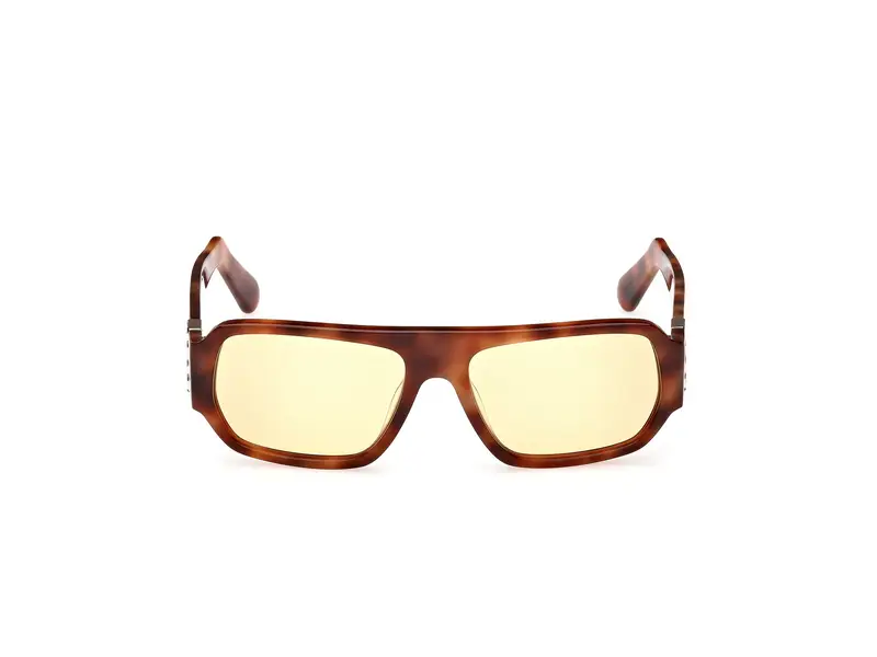 GCDS Unisex GD0034 53E Occhiali da sole Acetato Havana Marrone Geometrica Normale miniatura 2