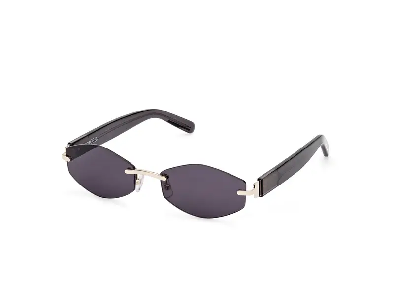 GCDS Unisex GD0040 32A Occhiali da sole Metallo Oro Grigio Geometrica Normale