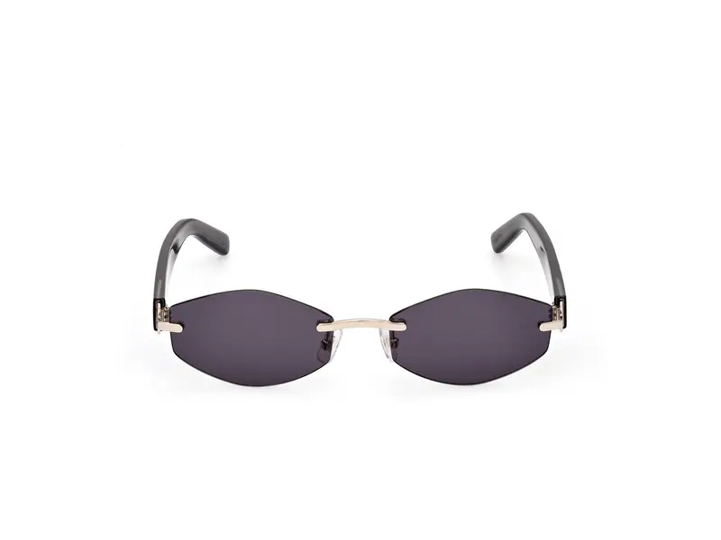 GCDS Unisex GD0040 32A Occhiali da sole Metallo Oro Grigio Geometrica Normale miniatura 2