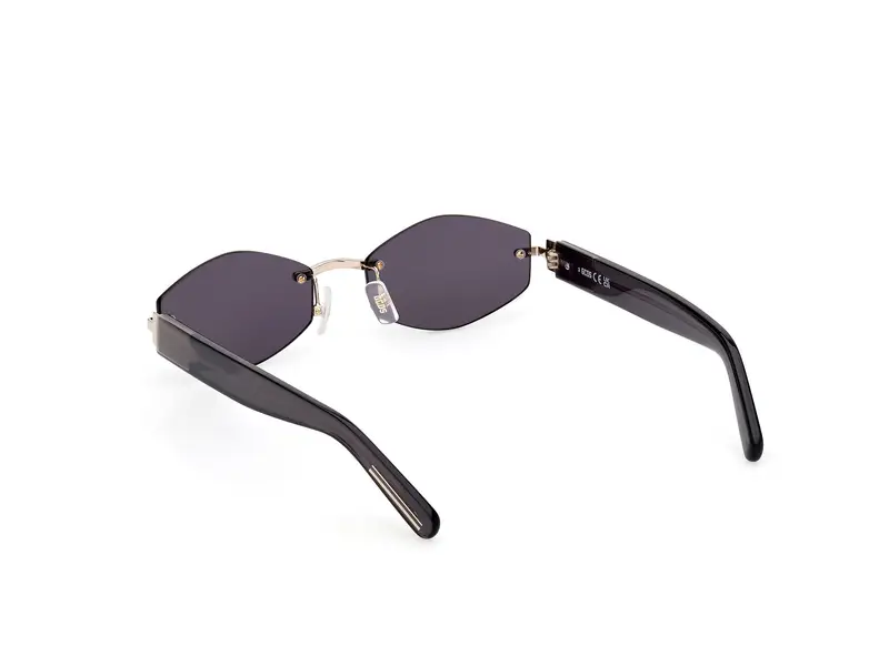 GCDS Unisex GD0040 32A Occhiali da sole Metallo Oro Grigio Geometrica Normale miniatura 3