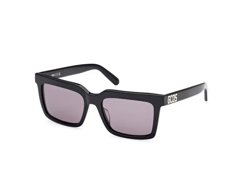 GCDS Unisex GD0041 01A Occhiali da sole Acetato Nero Grigio Squadrata Normale