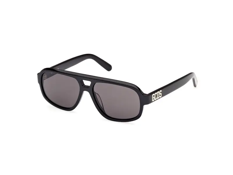 GCDS Unisex GD0046 01A Occhiali da sole Acetato Nero Fumo Pilot Normale