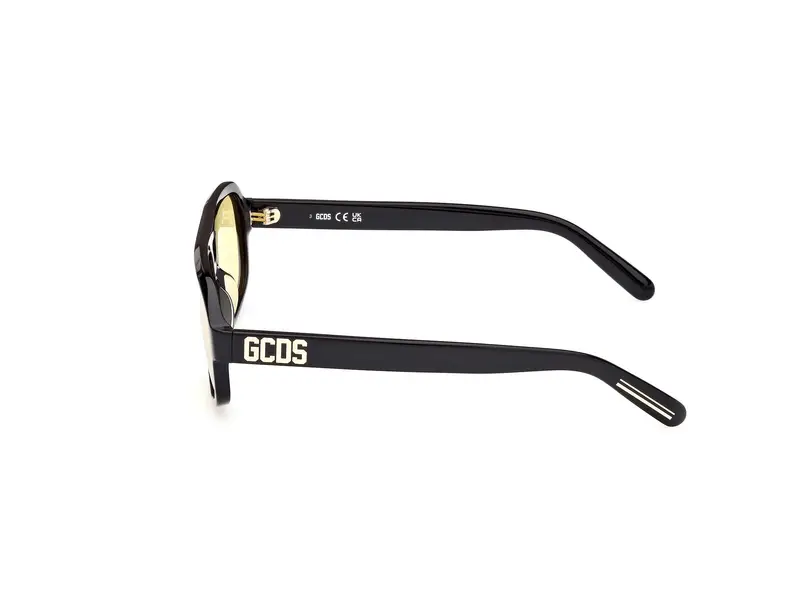 GCDS Unisex GD0046 01E Occhiali da sole Acetato Nero Marrone Pilot Normale miniatura 2
