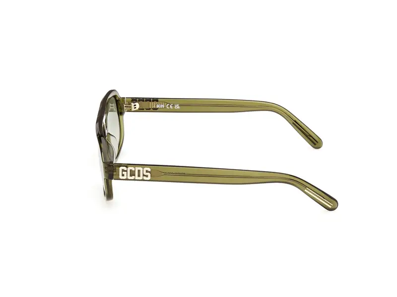 GCDS Unisex GD0046 93P Occhiali da sole Acetato Verde Verde Pilot Normale miniatura 2