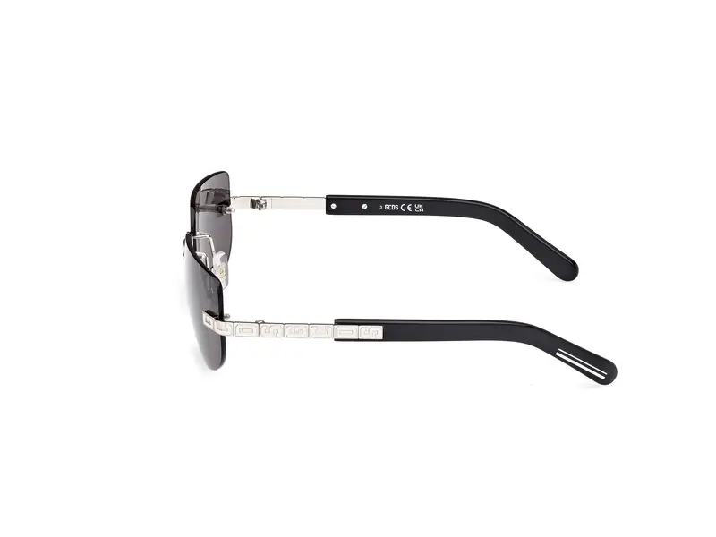 GCDS Unisex GD0052 16A Occhiali da sole Metallo Palladio Fumo Squadrata Normale miniatura 2