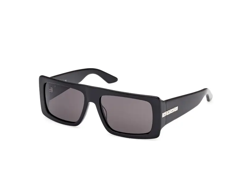 GCDS Unisex GD0053 01A Occhiali da sole Acetato Nero Fumo Squadrata Normale