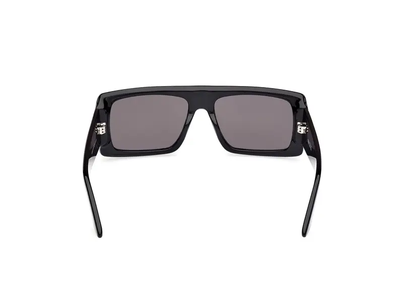 GCDS Unisex GD0053 01A Occhiali da sole Acetato Nero Fumo Squadrata Normale miniatura 3