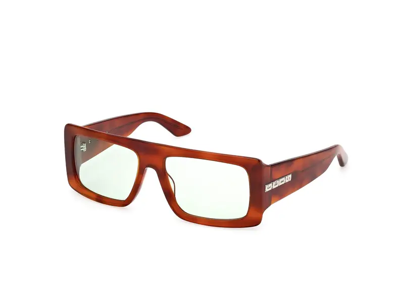 GCDS Unisex GD0053 53N Occhiali da sole Acetato Havana Verde Squadrata Normale
