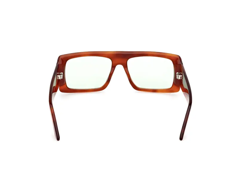 GCDS Unisex GD0053 53N Occhiali da sole Acetato Havana Verde Squadrata Normale miniatura 3