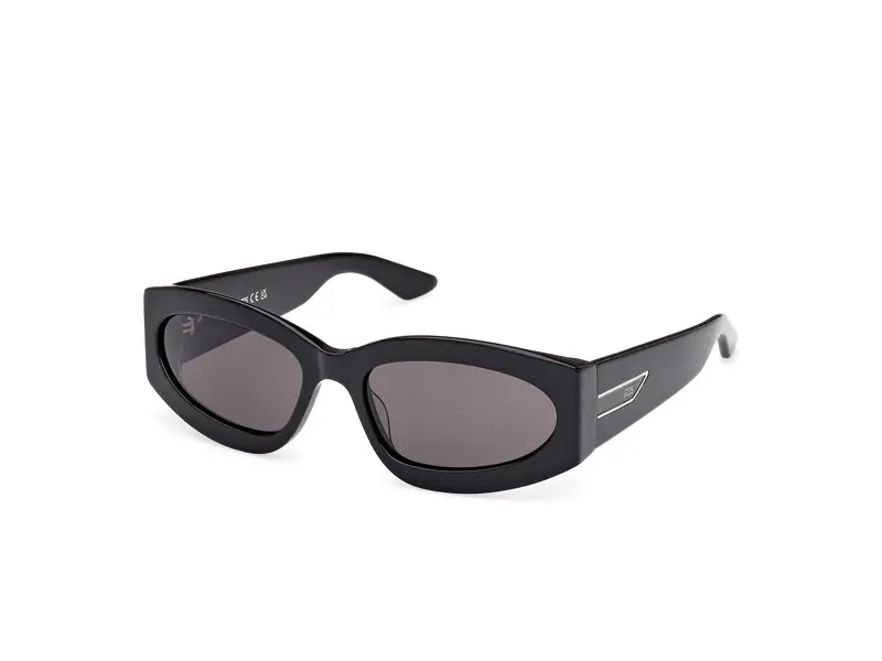 GCDS Unisex GD0057 01A Occhiali da sole Acetato Nero Fumo Geometrica Normale