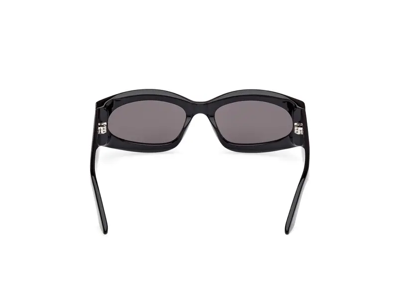 GCDS Unisex GD0057 01A Occhiali da sole Acetato Nero Fumo Geometrica Normale miniatura 3