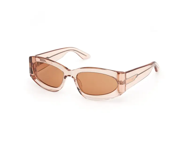 GCDS Unisex GD0057 72E Occhiali da sole Acetato Rosa Marrone Geometrica Normale